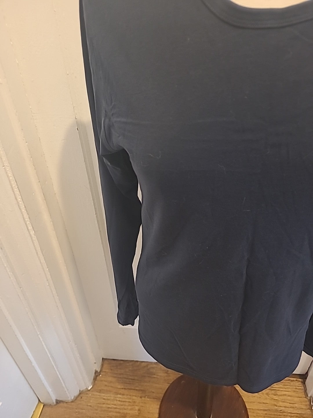 Ladies Next Size Small Navy Cotton Crew Long Sleeved Tshirt