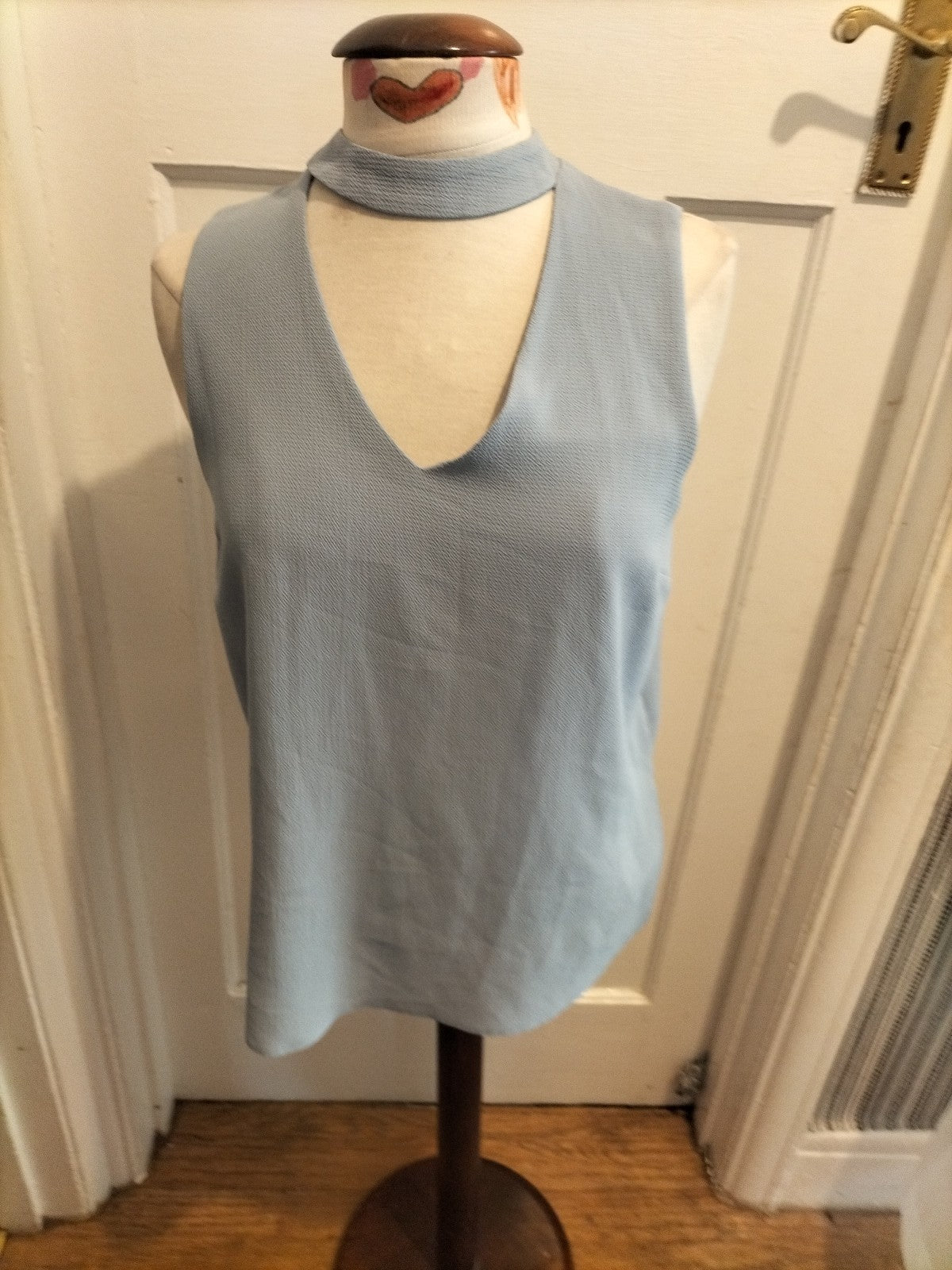 Ladies New look Size 10 Baby Blue Sleeveless Blouse