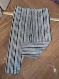XL Blue White And Navy Stripe Ankle Leggings