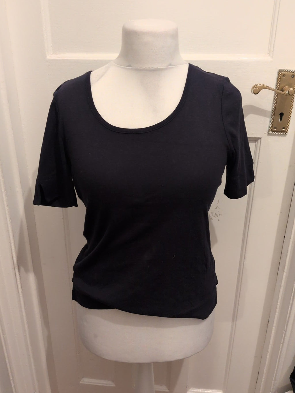 Cc Small Dark Navy Short Sleeve T-shirt Round Neck