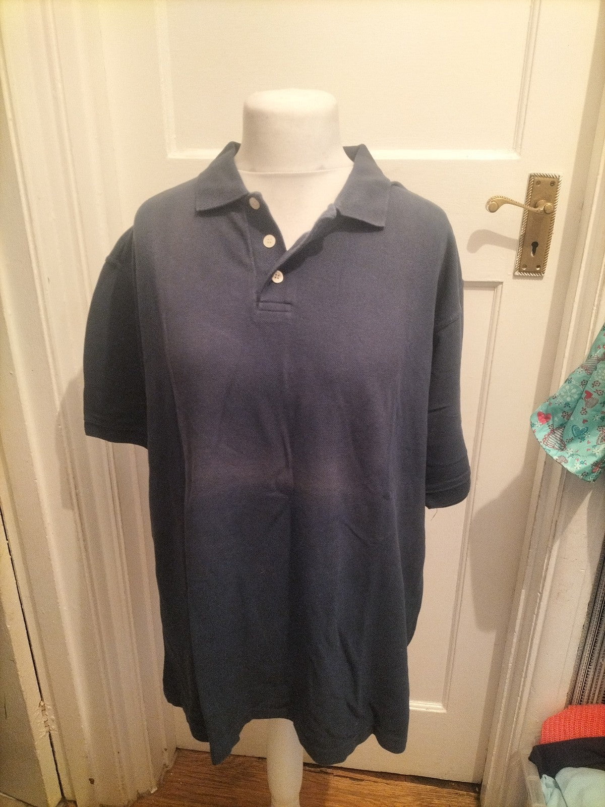 St Micheal XL Navy Short Sleeve Polo Fading In Centre