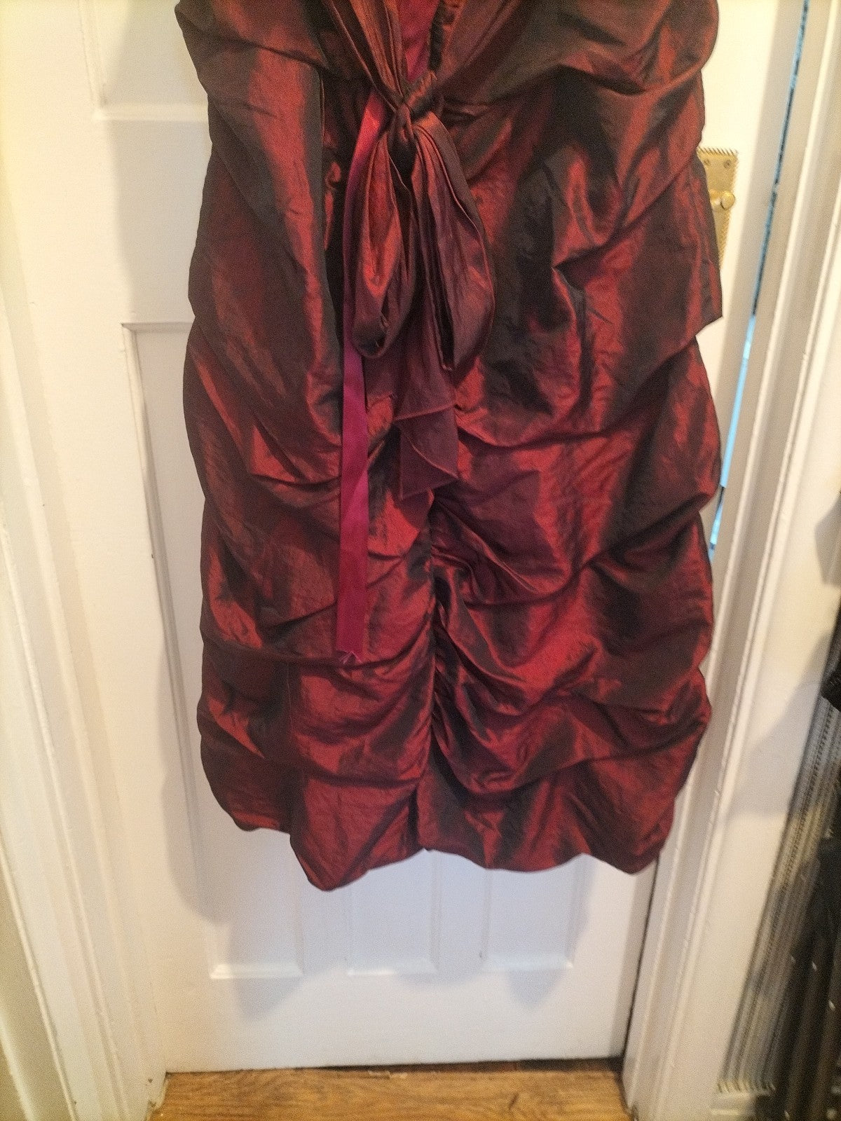 Ladies Charas Size 10 Deep Burgundy Corset Back Long Length Dress