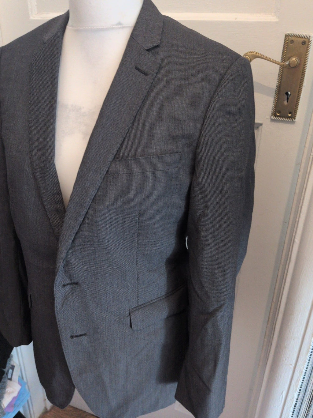 Remus Uomo 40r Slim Grey Suit Jacket