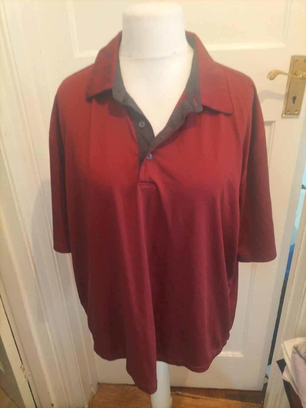 2XL Burgundy Short Sleeve Polo