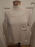 Ladies George Size 12 Baby Pink Polkadot Short Sleeved Blouse