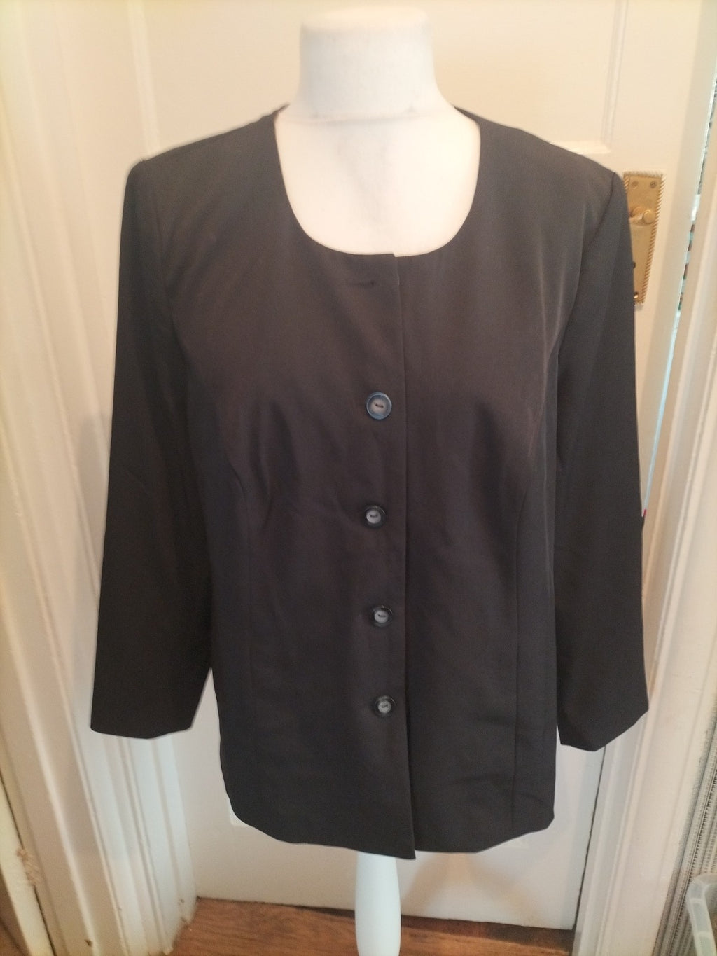 Ladies Fair Lady Size 20 Buttoned Lined Black Padded Blazer
