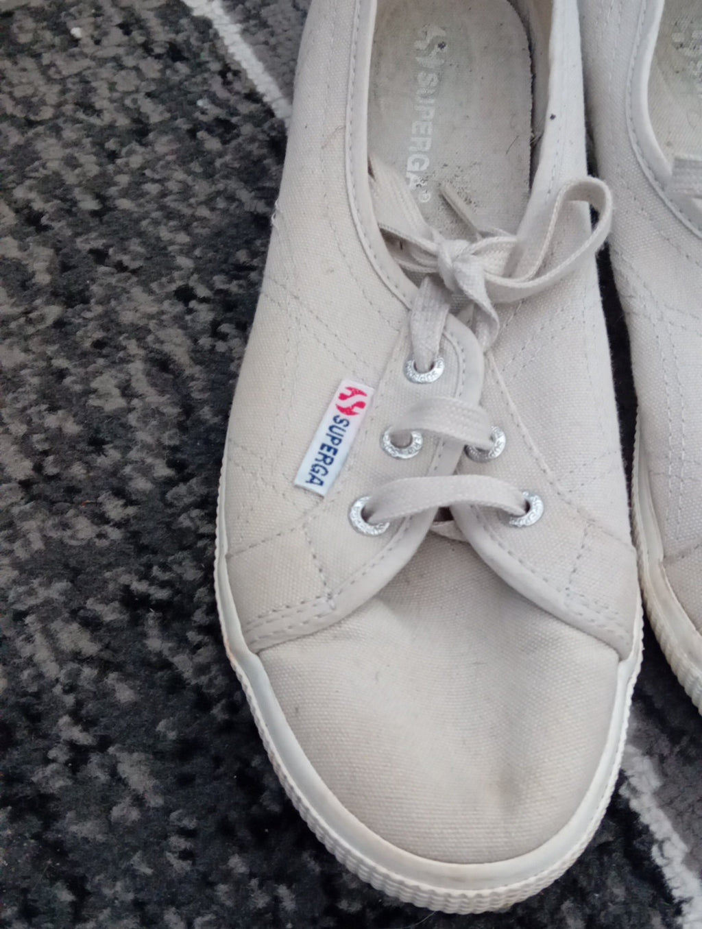 Ladies Superga Size 39.5 Beige Trainers Free Delivery