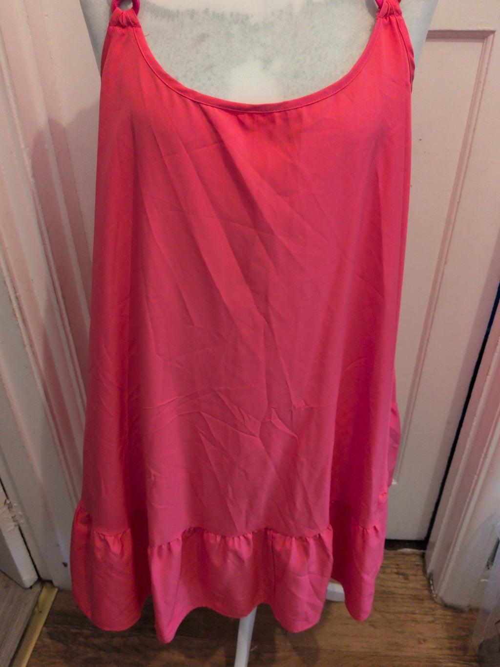 XL Pink Sleeveless Flared Dress