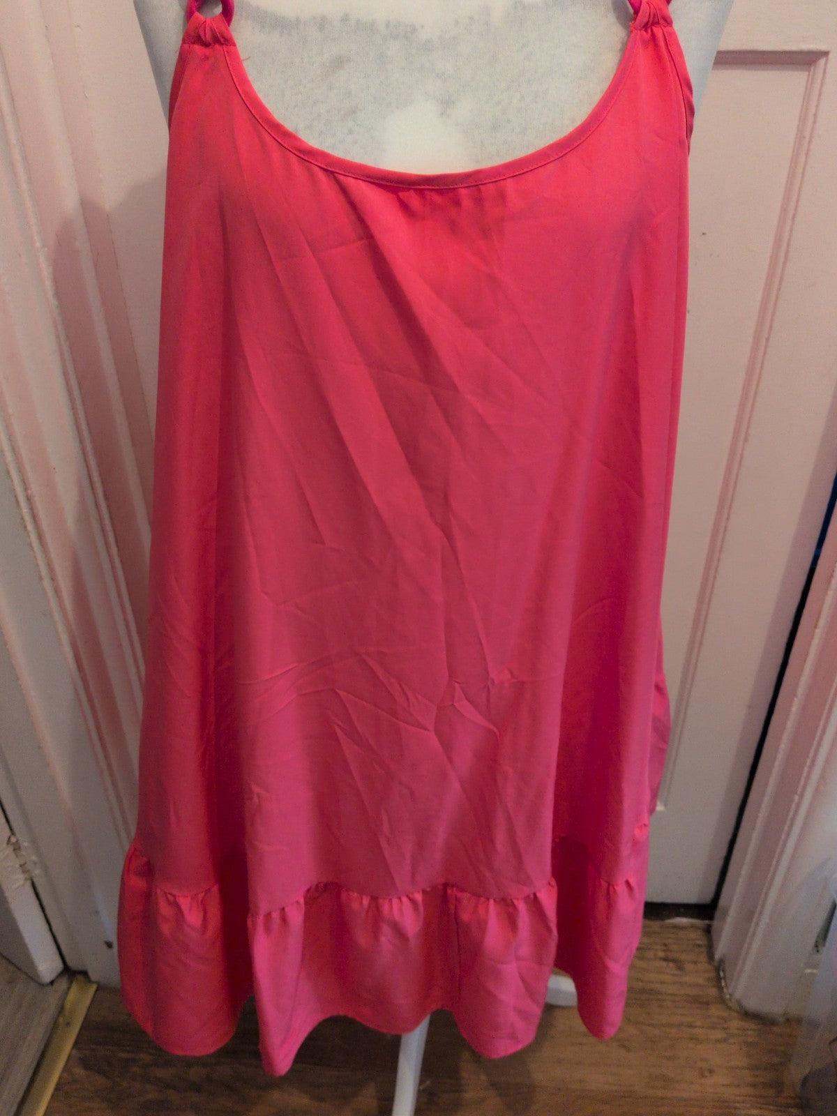 XL Pink Sleeveless Flared Dress