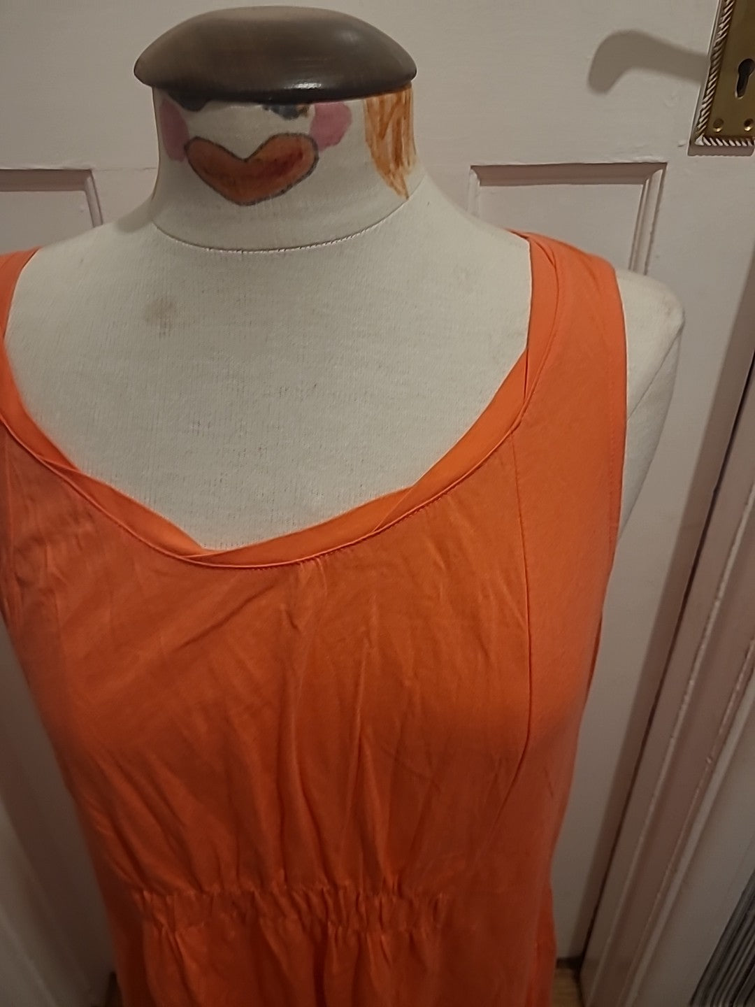 Ladies Lands End Size Medium Peach Sleeveless Dress