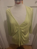 Ladies David Nieper Size 14 Lime V Neck Blouse