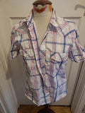 Mens Logg Size Medium Multi Check Fitted Shirt