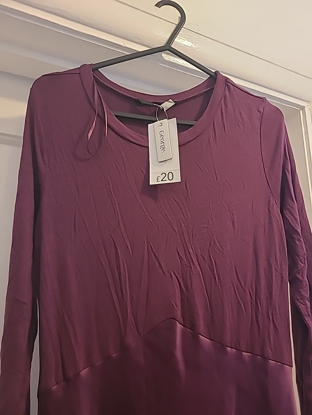Brand New Ladies George Size 8 Purple Long Sleeved Long Length Dress