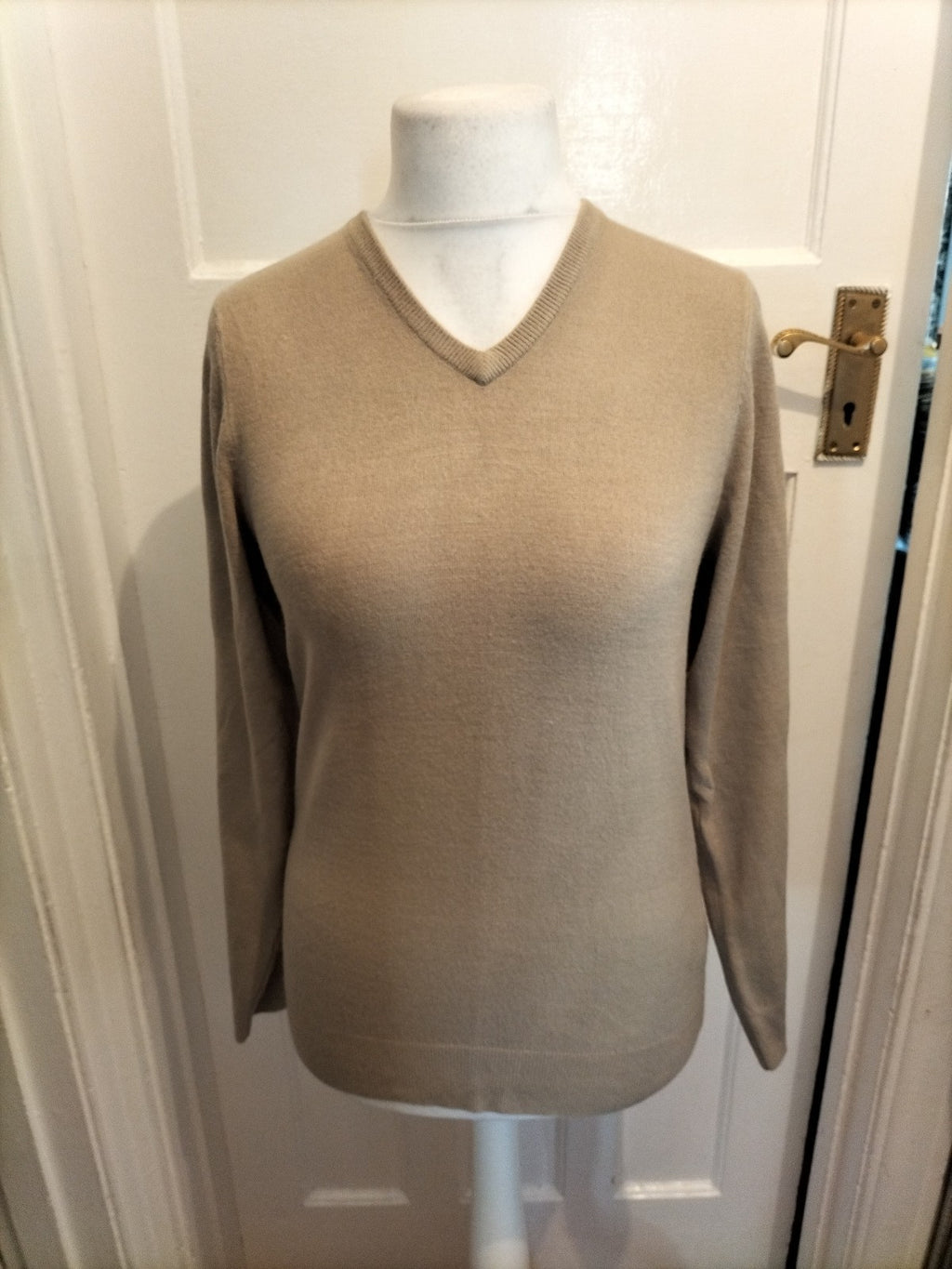 Mens M&S Man Size Small Stone Pullover Jumper V Neck