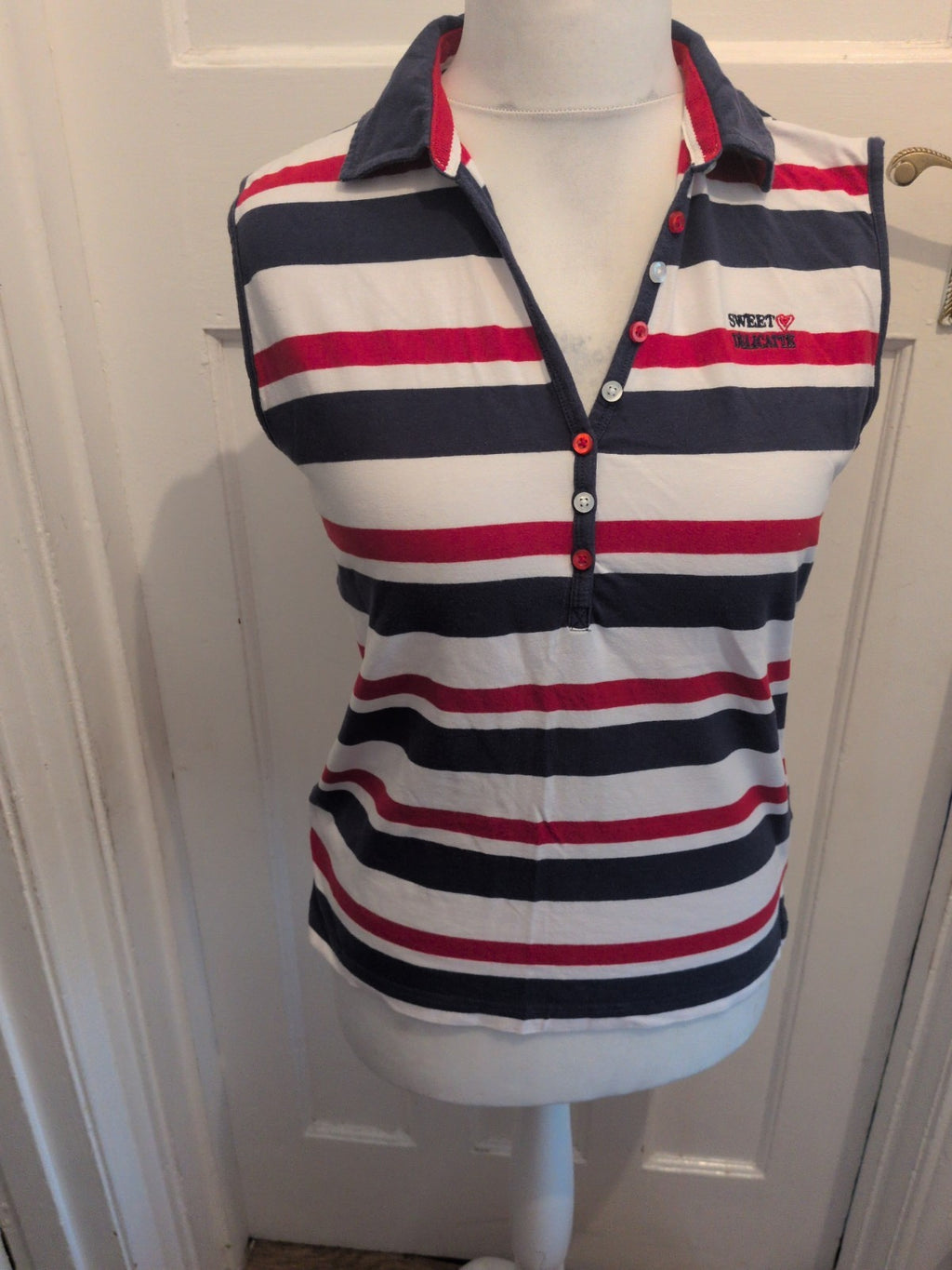 Sweet Delicatte XL Sleeveless Collared Polo Ladies
