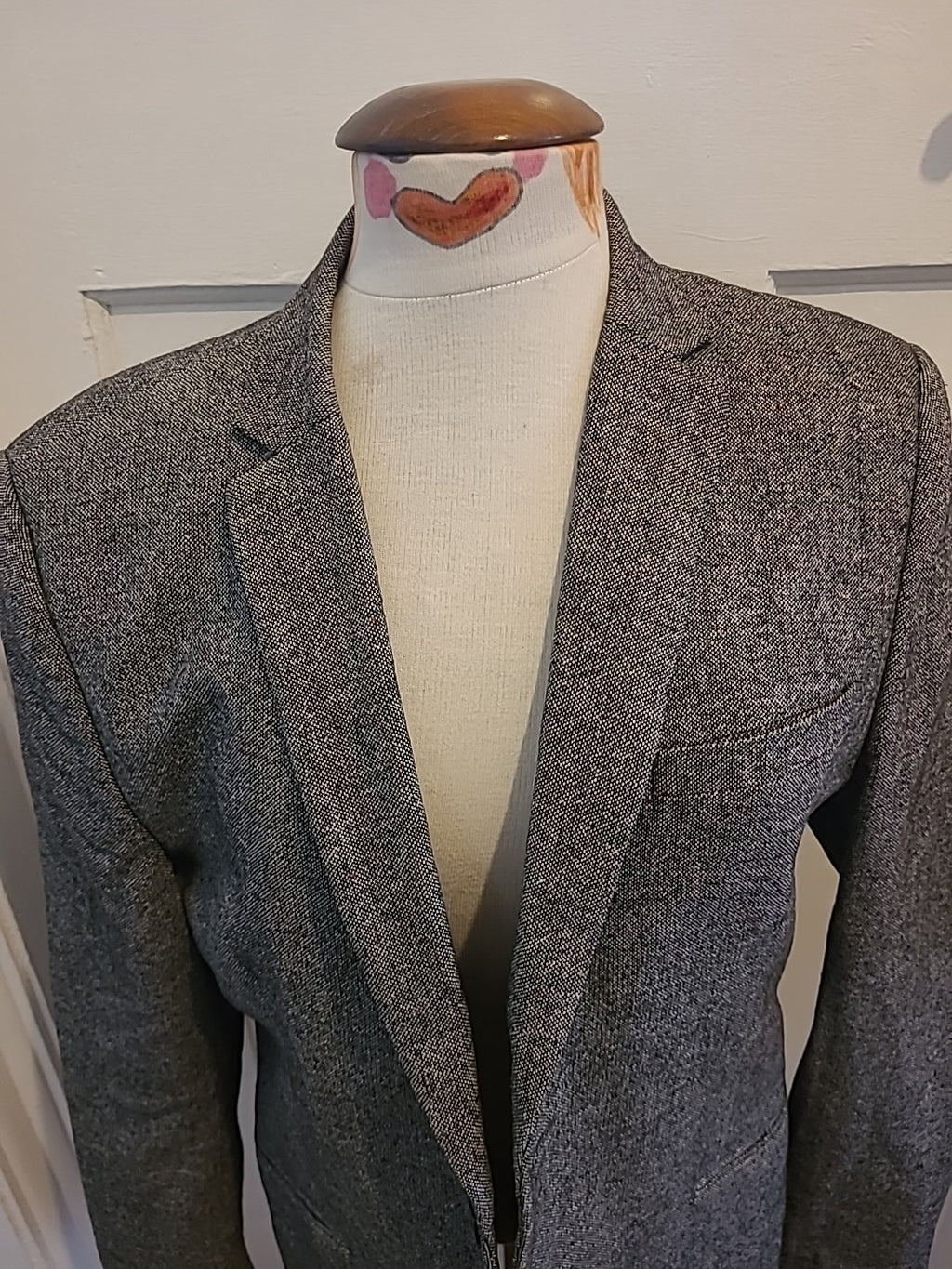 Ladies H&M Size Large Brown/Grey Fleck Padded Lined Blazer