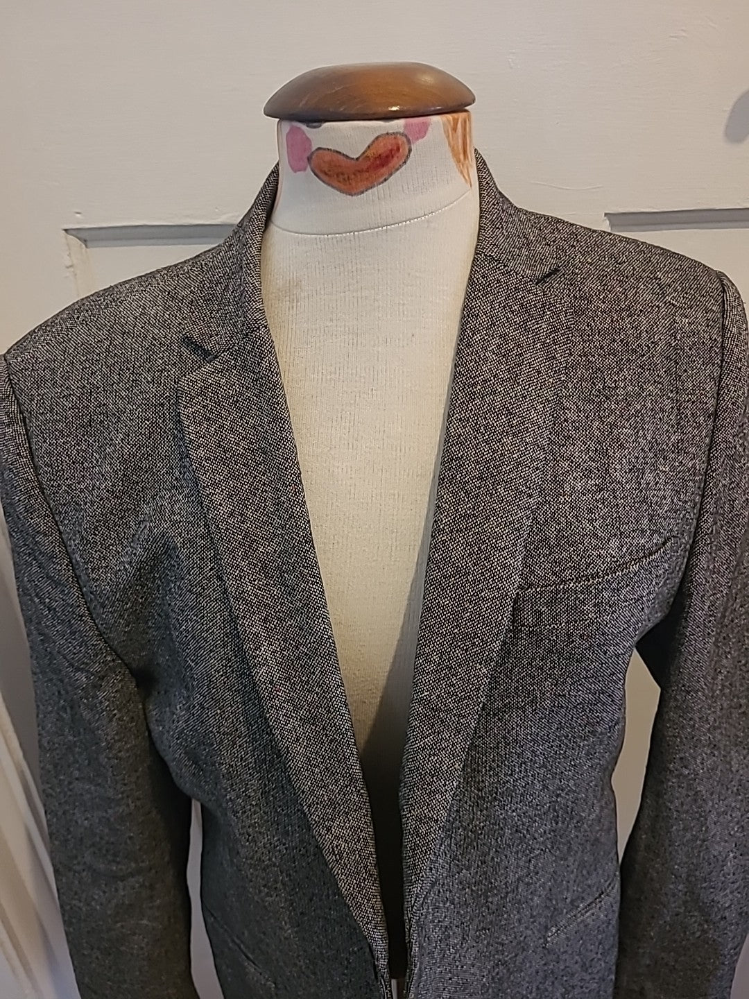 Ladies H&M Size Large Brown/Grey Fleck Padded Lined Blazer