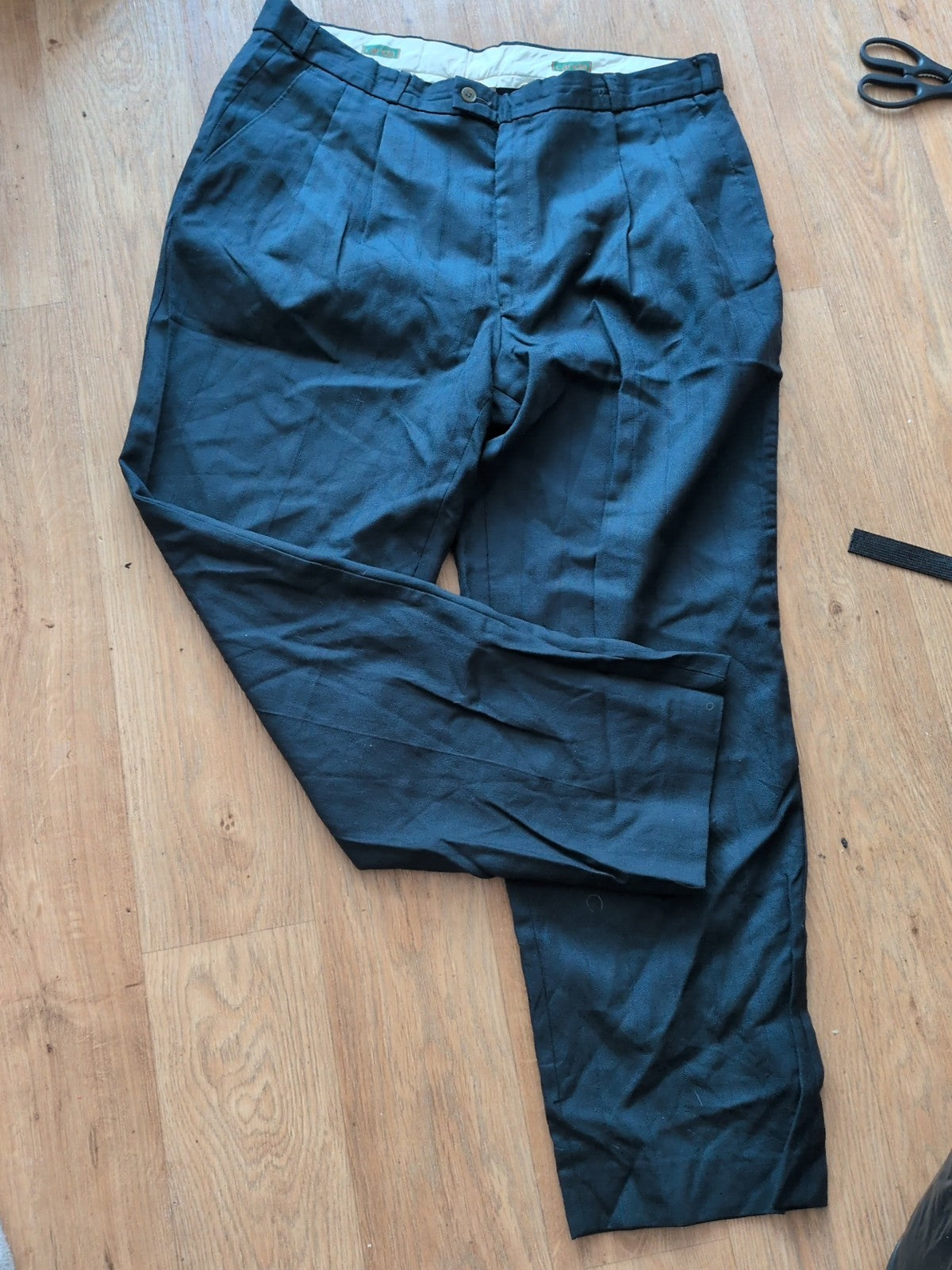 Mens Canda Size 40" Medium Leg Teal Dress Smart Trouser