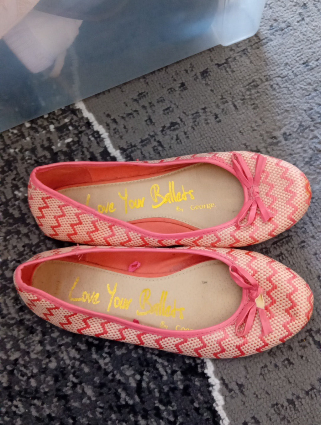 Ladies Flats Size 7 George Peach/cream Free Delivery