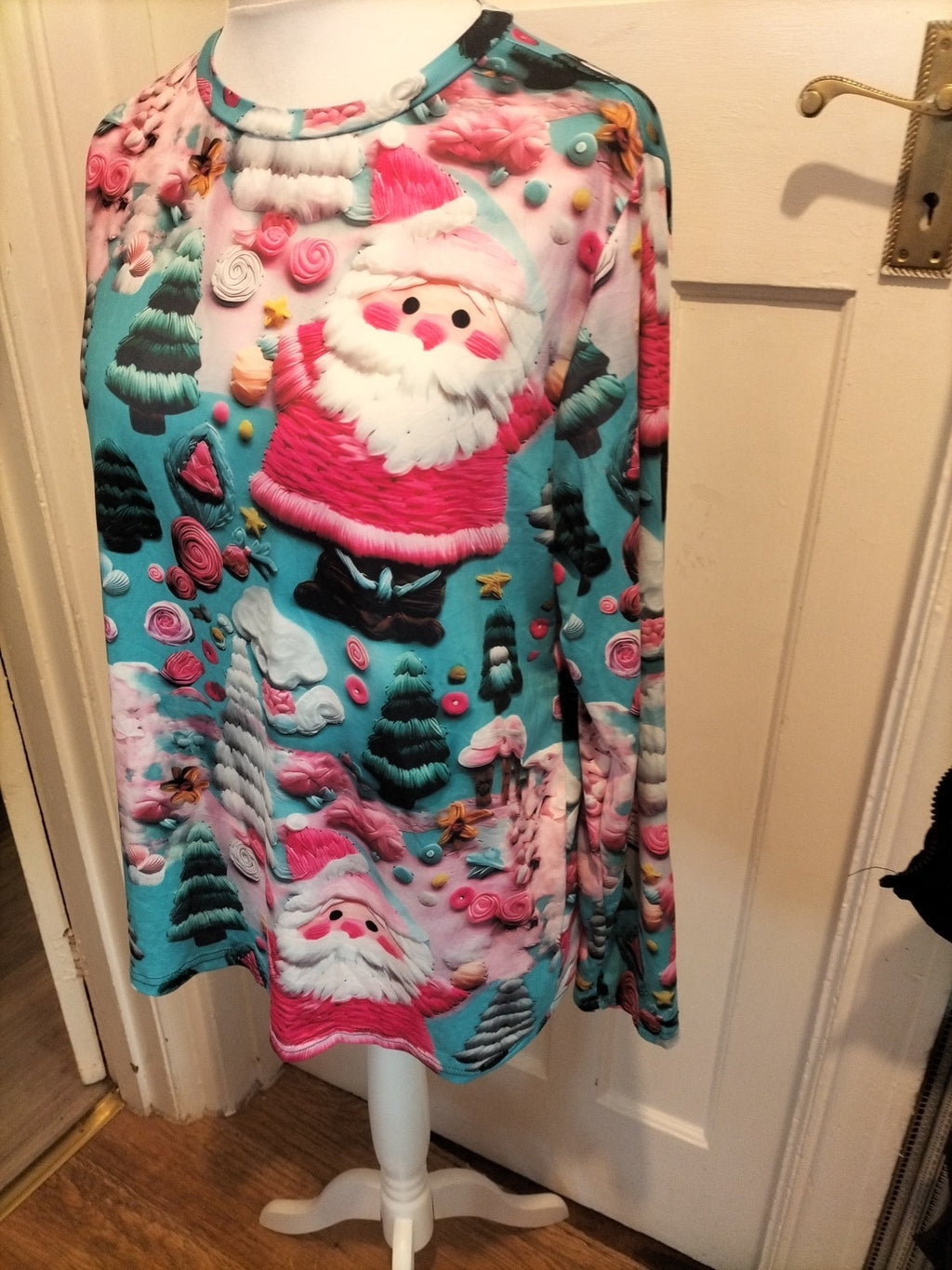 Ladies Size 2XL Multicoloured Long Sleeved Christmas Tshirt