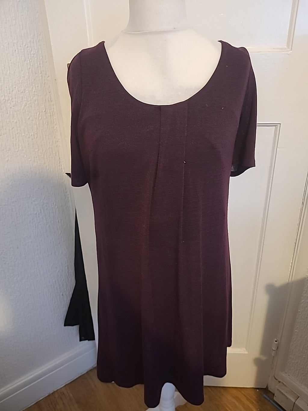 Ladies S.L.Fashions Size 12 Deep Purple Short Sleeve Dress