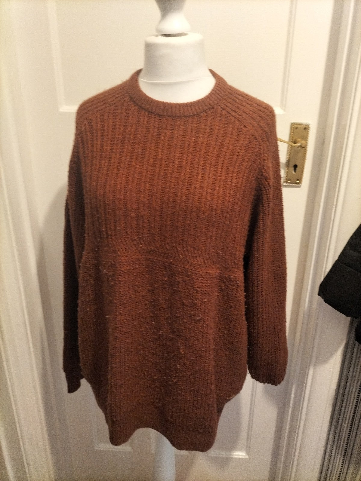 Ladies Pg Field Size Large Brown Jumper Bobbling