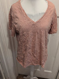 George Basics 22 V Neck Pink T-shirt