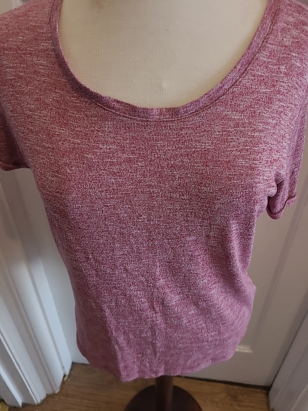 Ladies Primark Size 10 Purple Fleck Short Sleeved Tshirt
