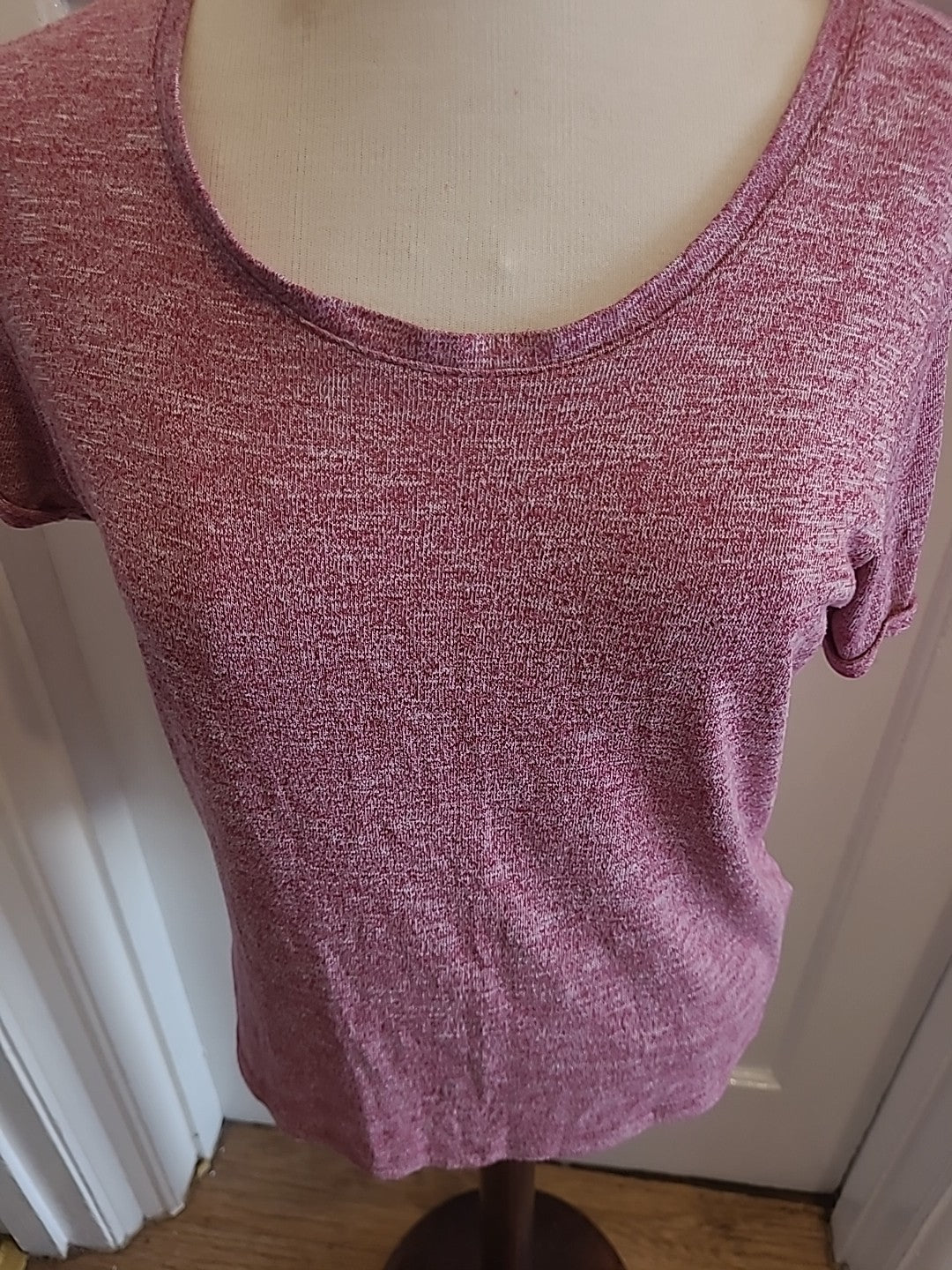 Ladies Primark Size 10 Purple Fleck Short Sleeved Tshirt