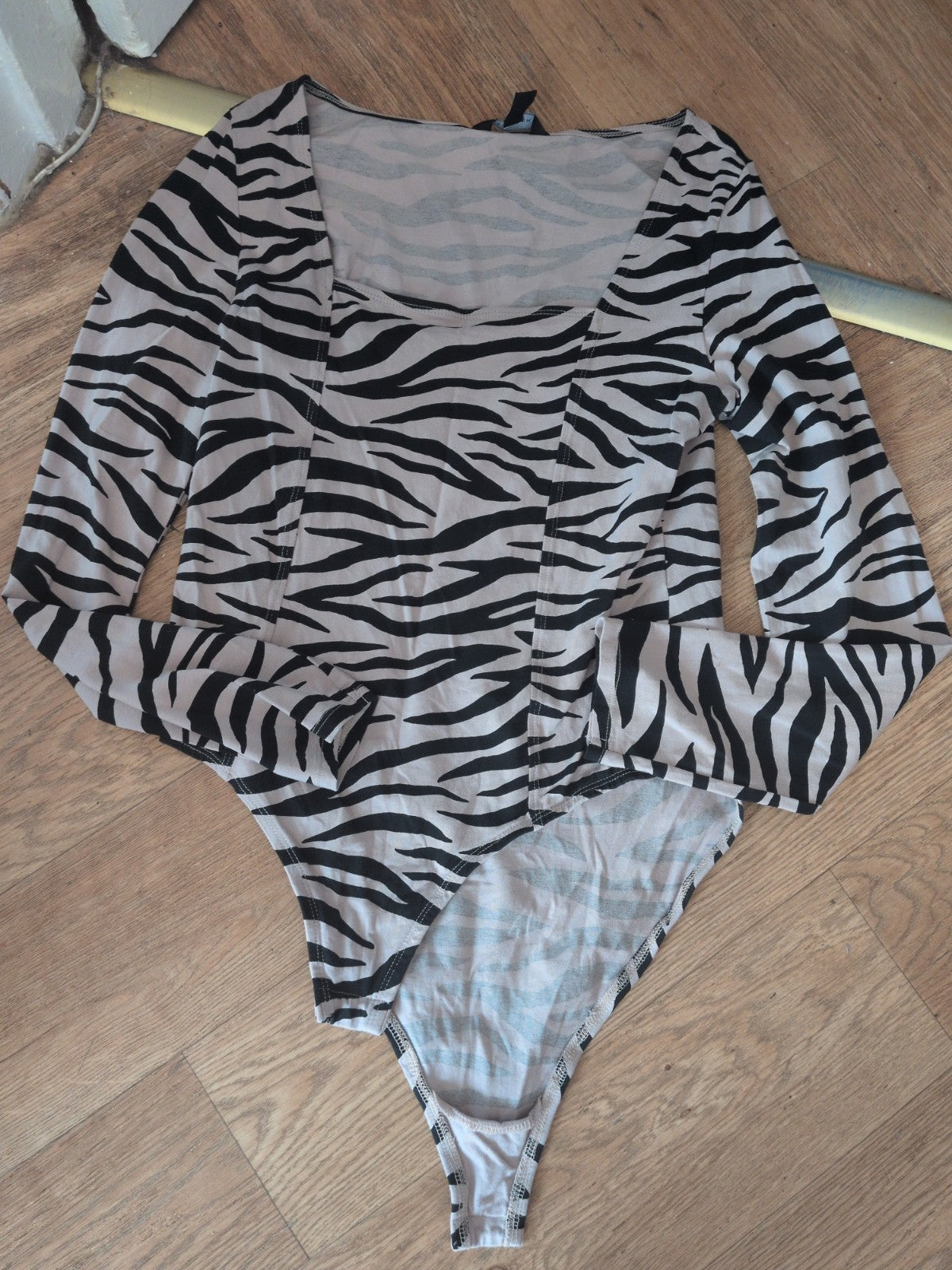 New Look 18 Zebra Print Square Neck Bodysuit