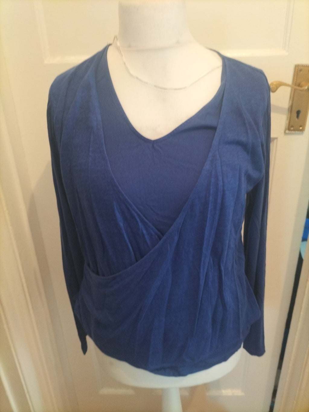 Ladies Miss Captain Trend Size T2 Deep Blue Long Sleeved Blouse