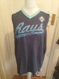 Mens Stiches Size Large Navy And Blue Sleeveless Tshirt Fading And Cracked