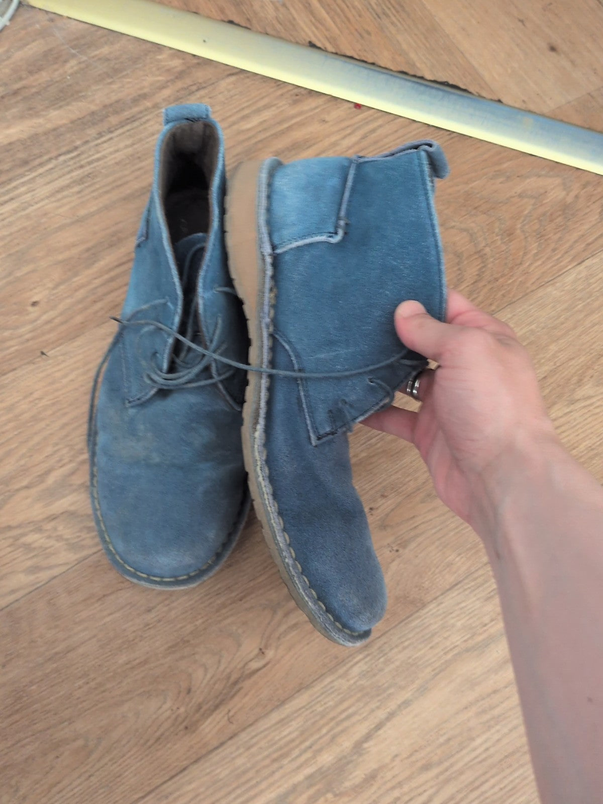 UK Size 8 Denim Blue Ankle Boots Men