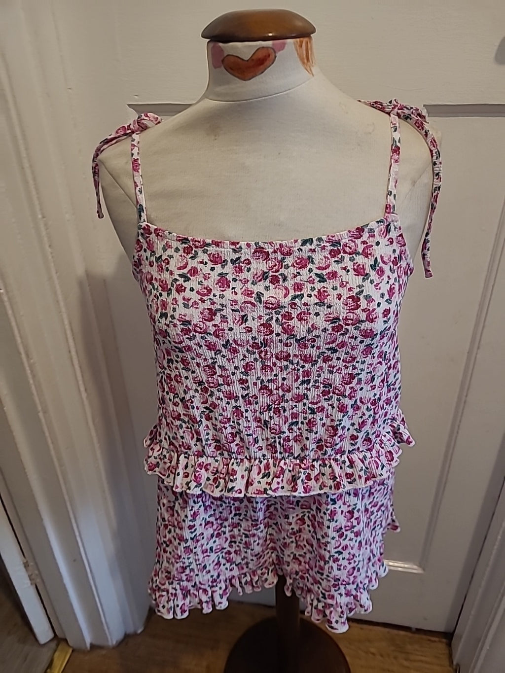 Ladies Dorothy Perkins Size Small Tall Purple Green White Sleeveless Top