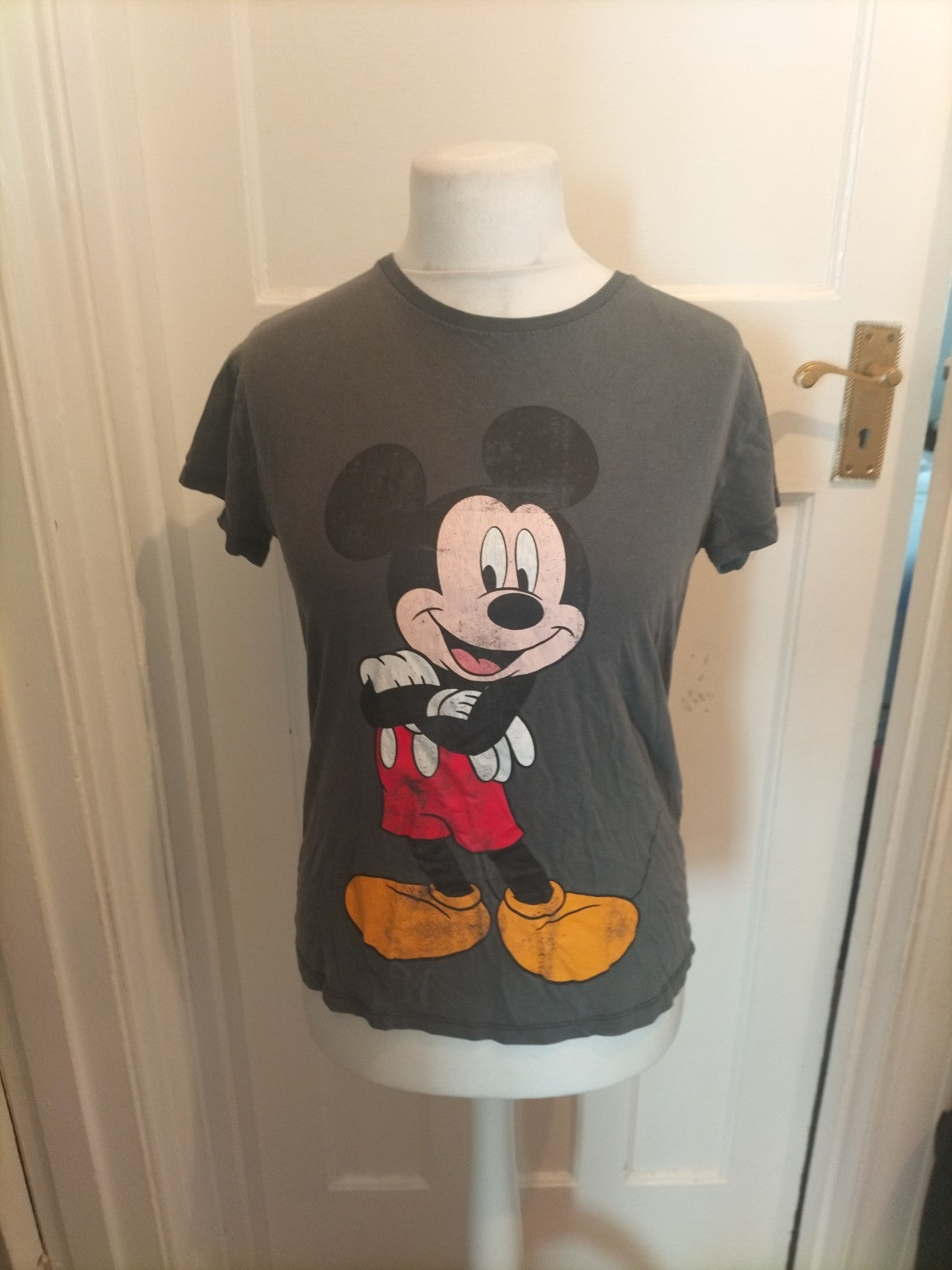 Girls Disney Age 11-12 Years Grey Mickey Tshirt Cracking