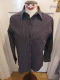 Mens Tu Size 14.5" Black Purple Thin Striped