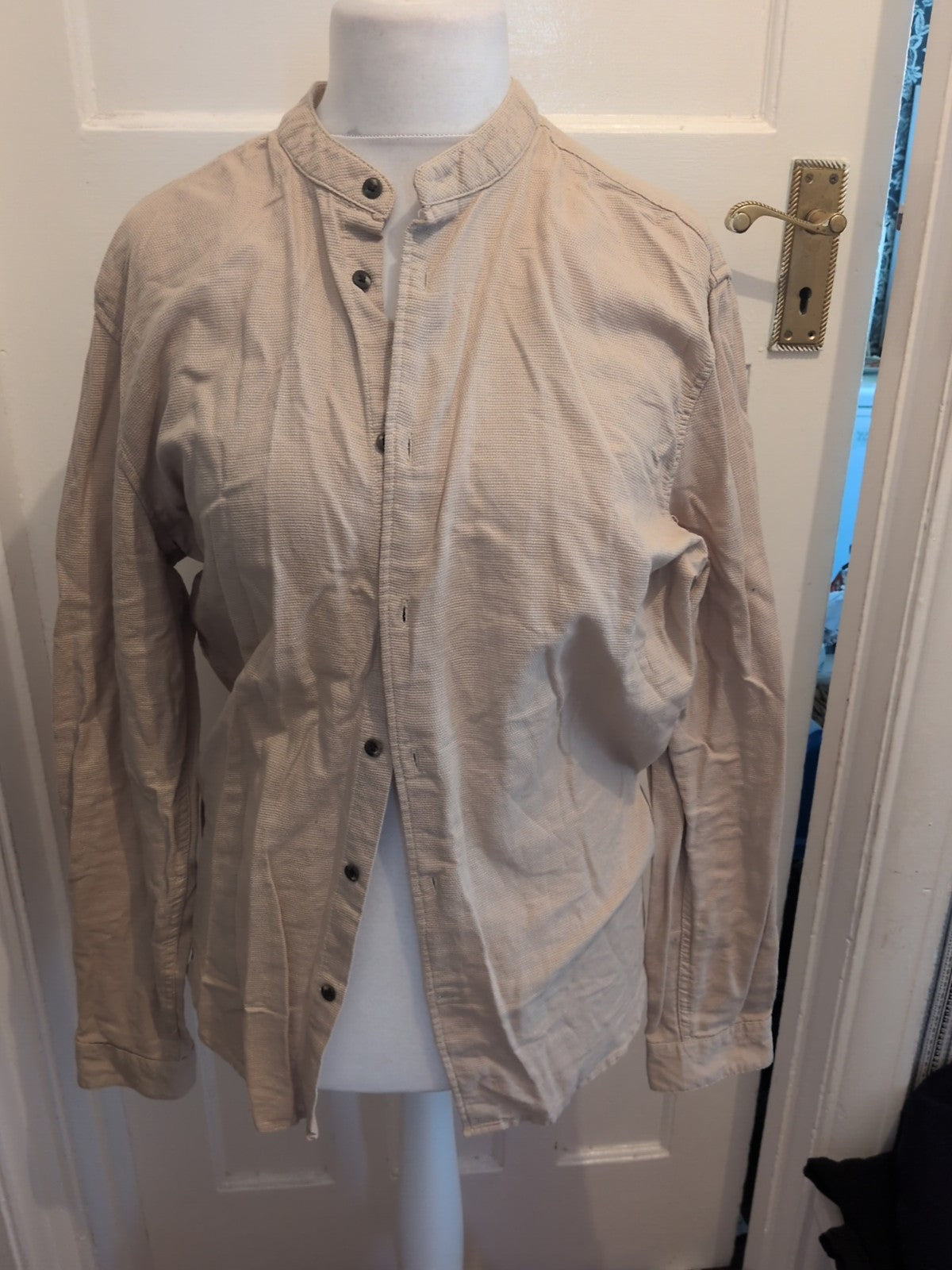 Primark XL Regular Fit Beige Long Sleeve Shirt