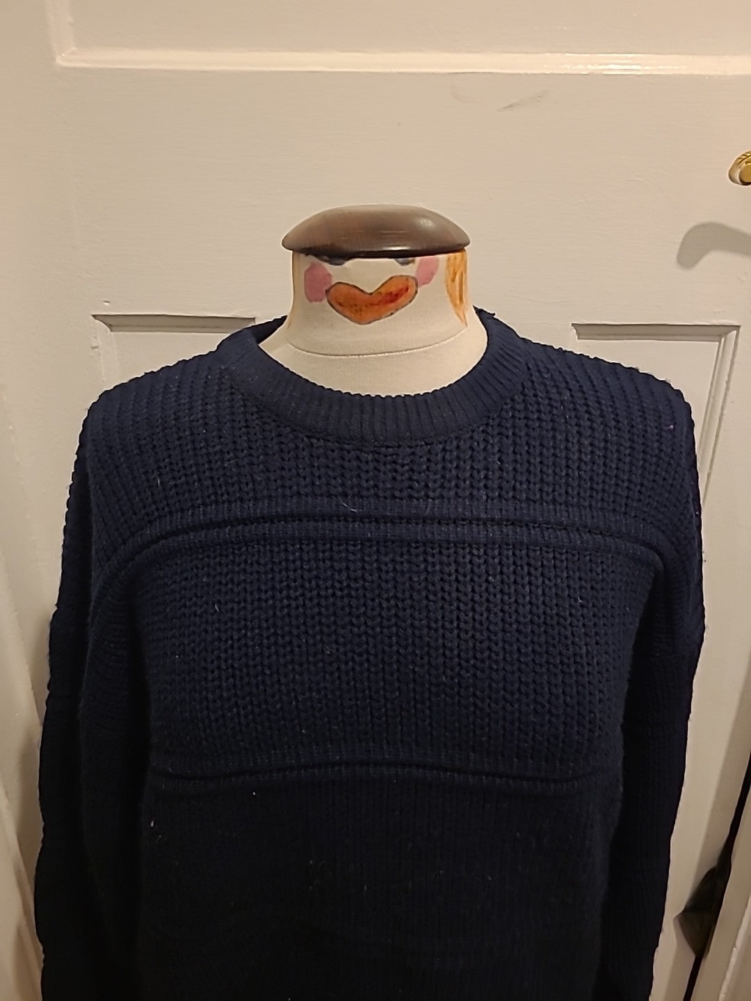 Mens C&A Size 102 Navy Knitted Pullover Jumper