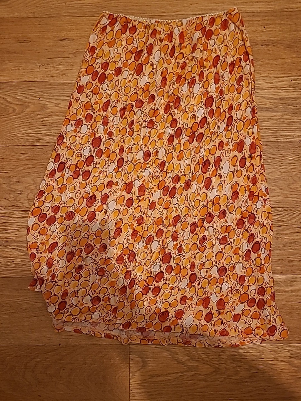 Ladies George Size 8-10 Orange Toned Elasticated Skirt