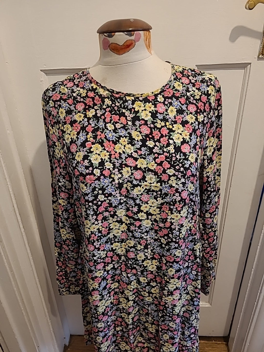 Ladies Marks And Spencer Collection Size 12 Multicoloured Floral Dress With Belt