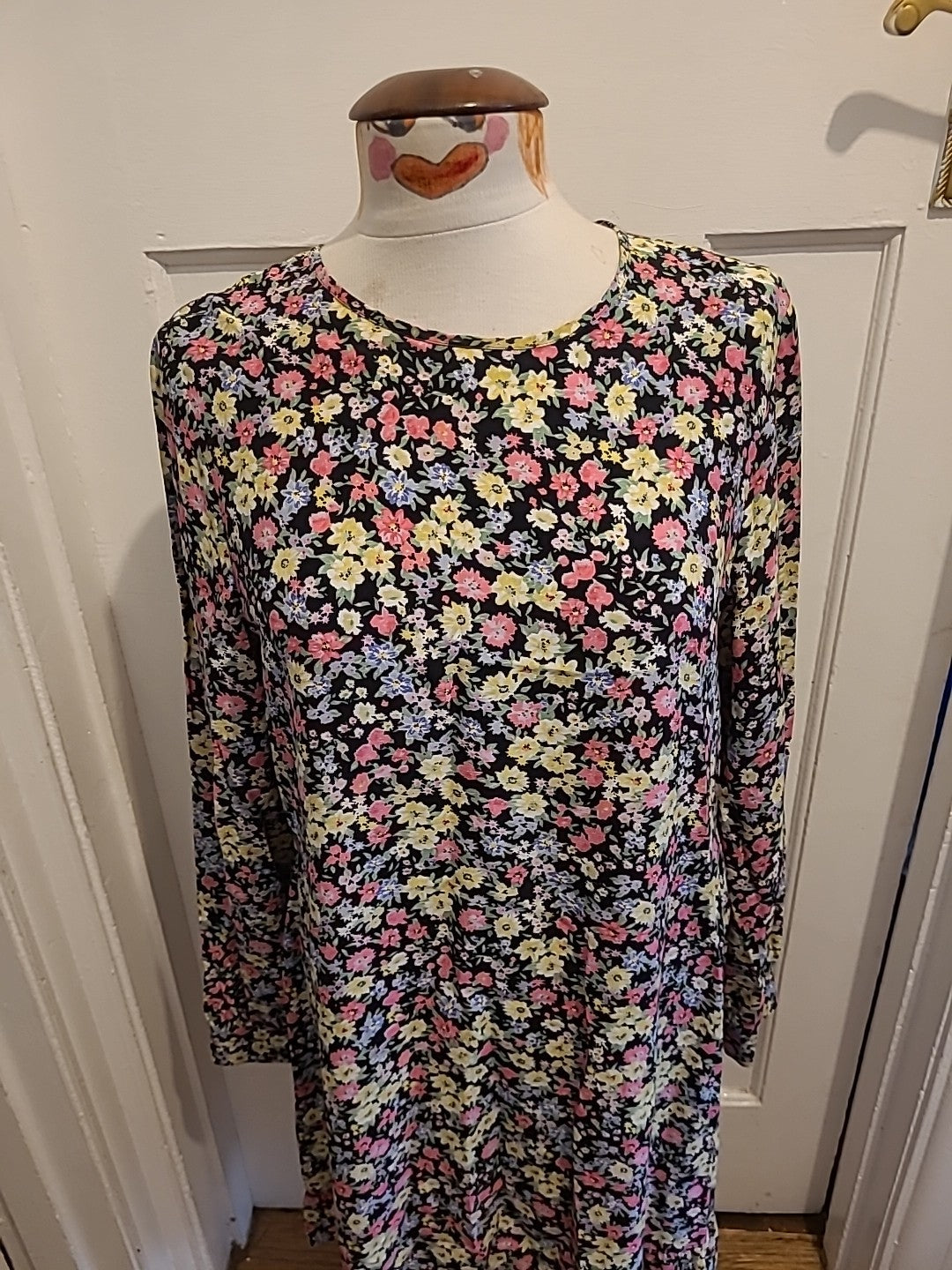 Ladies Marks And Spencer Collection Size 12 Multicoloured Floral Dress With Belt