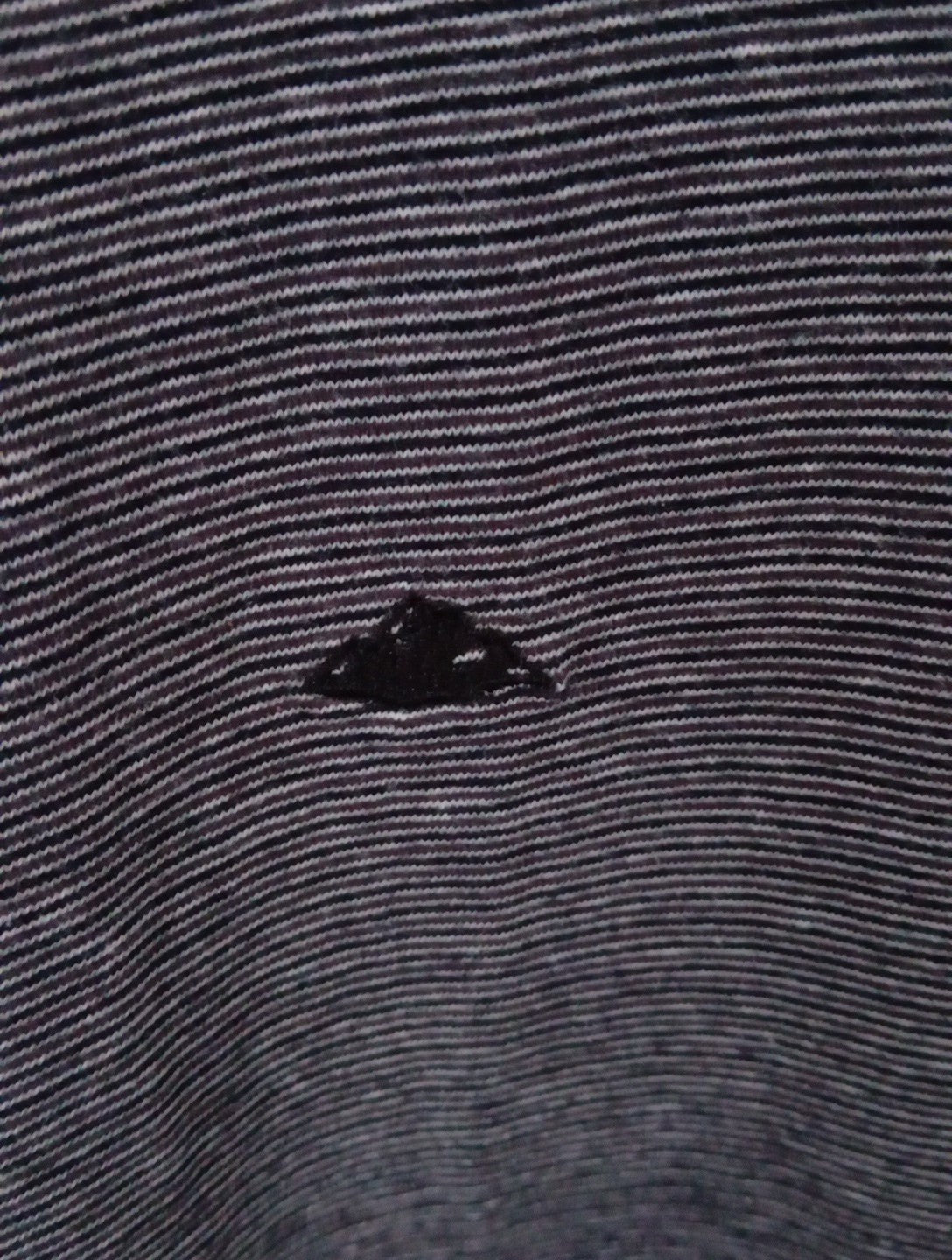 Mens Long Sleeved Top Size Med Black/grey Stripe