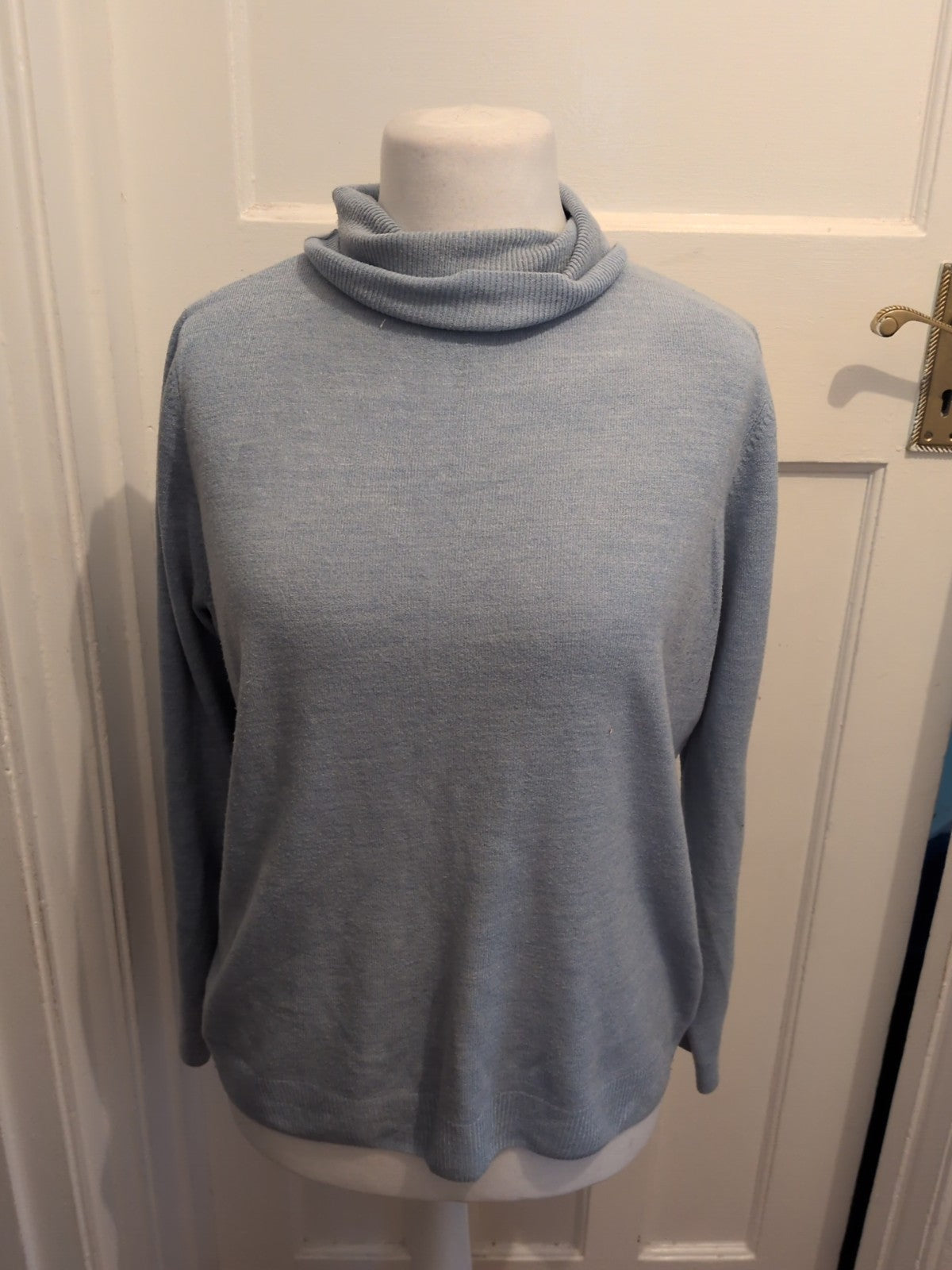 BHS 18 Pale Blue High Neck Pullover Jumper