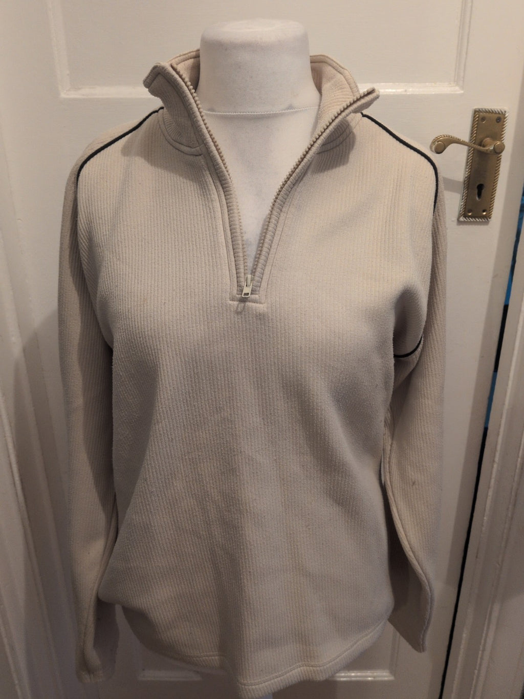 BHS Large Stroke Rib Long Sleeve Collared Jumper
