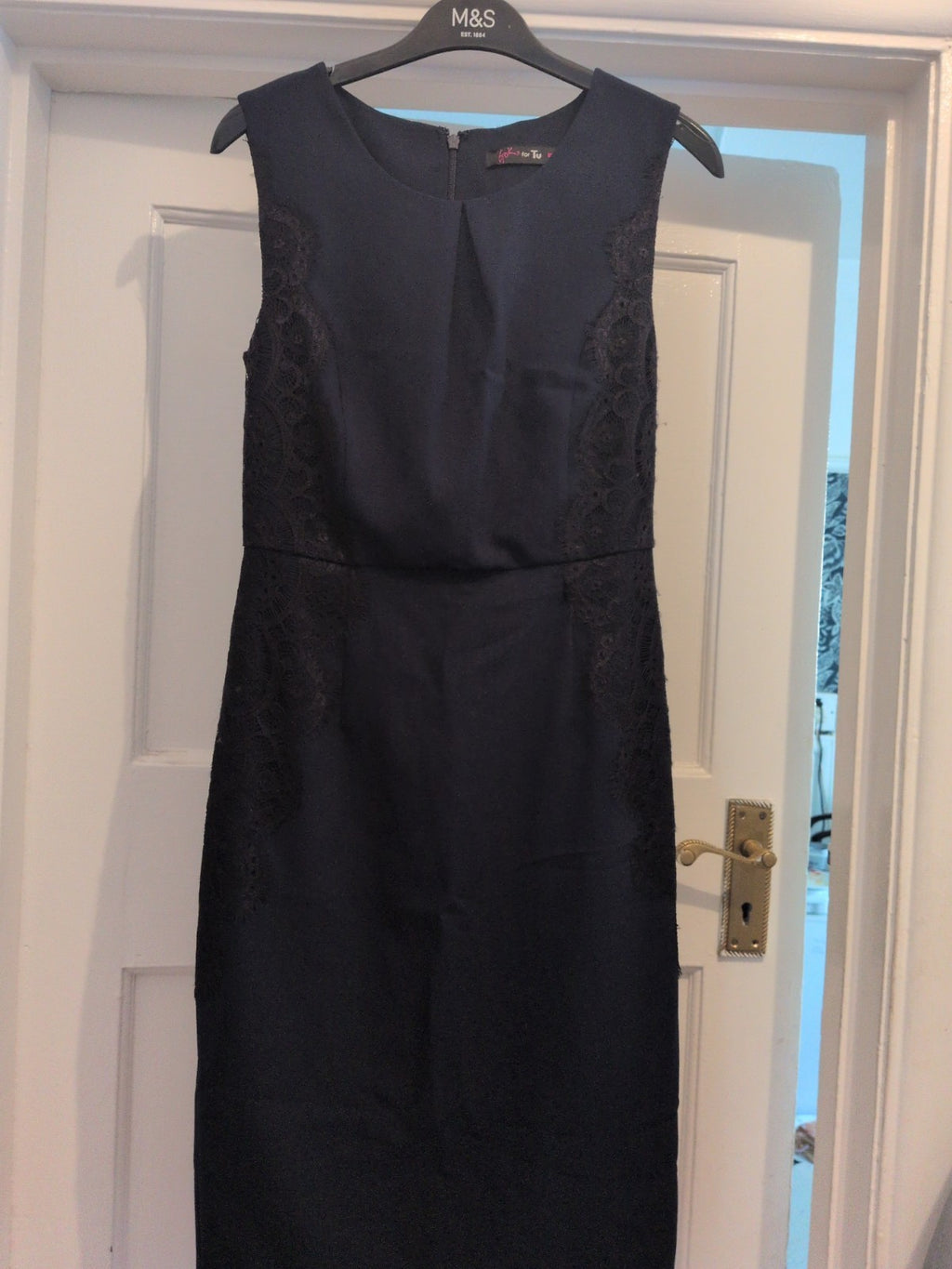 Gok For Tu 8R Navy With Black Lace Sleeveless Dress