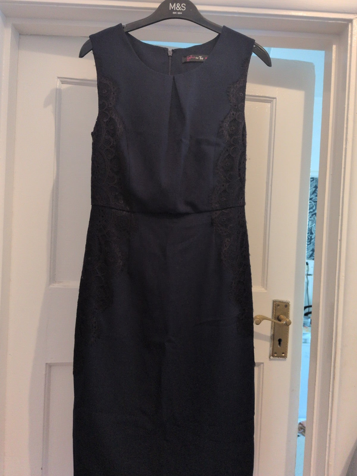 Gok For Tu 8R Navy With Black Lace Sleeveless Dress