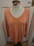 Mens M&S Man Size L Pinky Peach Long Sleeved V Neck Lightweight Jumper