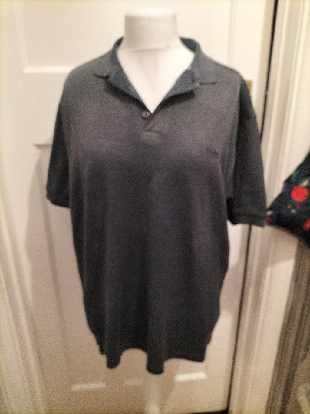 Mens Dunlop Golf Size L Grey Short Sleeved Polo