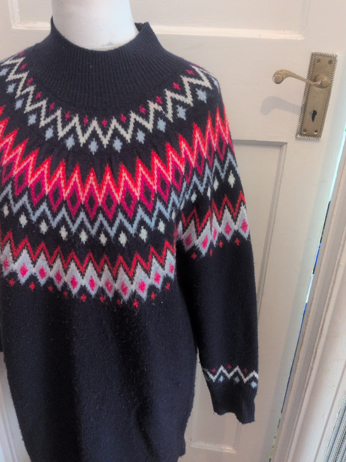 Ladies Navy/red/white Long Line Jumper Size Med George Free Delivery