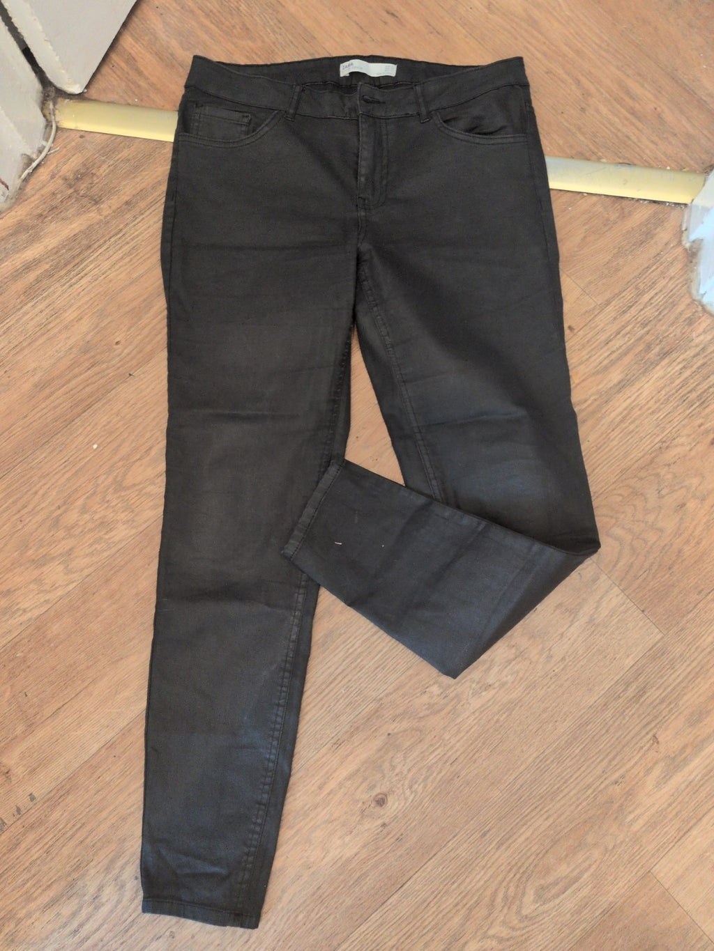Ladies Zara Size 12 Black Pleather Jegging